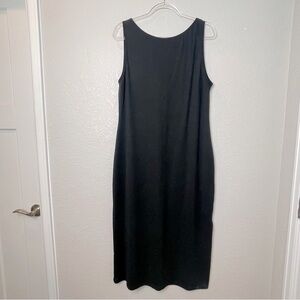 JOYFOLIE MIA JOY Casual Ribbed Midi Black Sleeveless Dress Size XXL